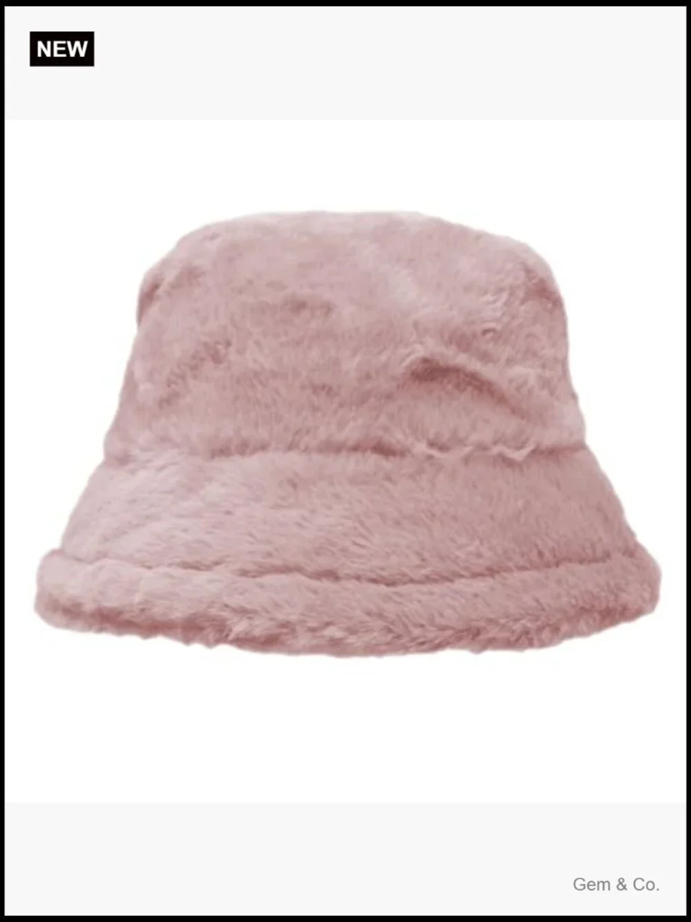 Faux Fur Bucket Hat Warm Winter Fluffy Wide Brim Adjustable Unlined